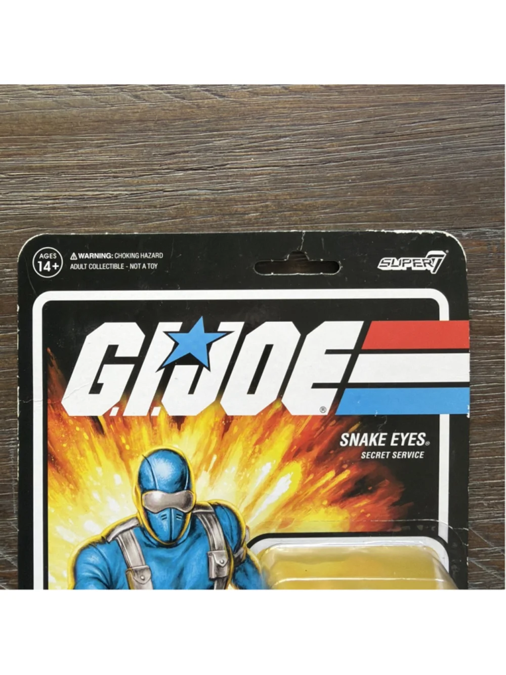 Super7 G.I. Joe Snake Eyes ReAction Boxed Action Figure Blue 2021 w/ Rifle